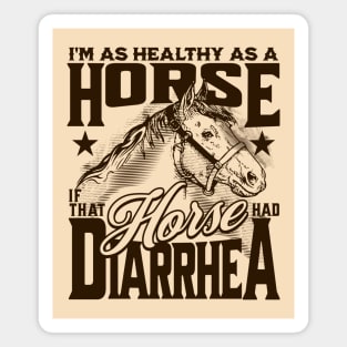 Healthy as a Horse, If That Horse Had Diarrhea // Funny Horse Gag Gift B Magnet